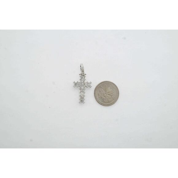Estate Sale 1.75TCW Diamond Cross Pendant 14k White Gold F-G VS2 Estate Jewelry - Picture 7 of 7